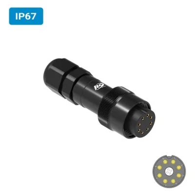Conector M16 fêmea para cabo IP67 3 amperes