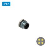Conector base redonda M13 1 ampere preto